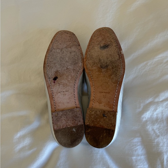 Chanel Silver Laminated Crackled Goatskin Loafers - Picture 6 of 8